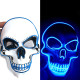 Halloween Skeleton Mask LED Scary EL-Wire Mask Light Up Festival Cosplay Costume Supplies Party Mask - Orange
