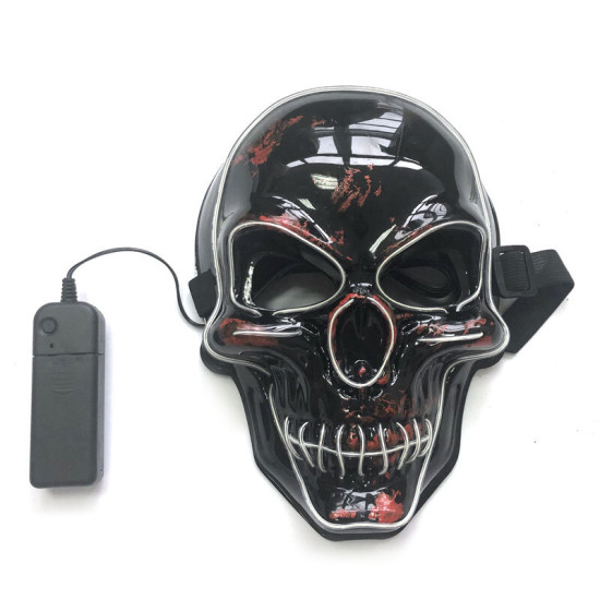 Halloween LED Mask Skull Glowing Mask Cold Light Mask Party EL Mask Light Up Masks Glow In Dark - Orange