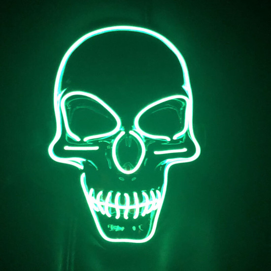 Halloween LED Mask Skull Glowing Mask Cold Light Mask Party EL Mask Light Up Masks Glow In Dark - Orange