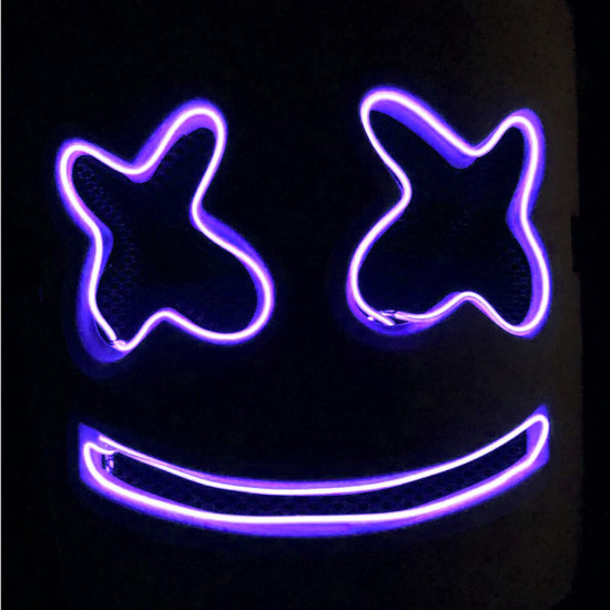 DJ Marshmallo LED Mask Luminous Helmet DIY Bar Music Party Masks Cosplay Props - Orange