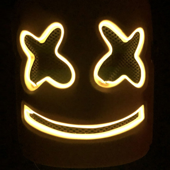 DJ Marshmallo LED Mask Luminous Helmet DIY Bar Music Party Masks Cosplay Props - Orange