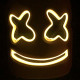 DJ Marshmallo LED Mask Luminous Helmet DIY Bar Music Party Masks Cosplay Props - Orange
