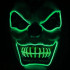 New Clown El Cold Light Glowing LED Fluorescent Mask Halloween Tricky Scary Spoof Horror Glowing Props -  Red
