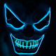 New Clown El Cold Light Glowing LED Fluorescent Mask Halloween Tricky Scary Spoof Horror Glowing Props -  Red