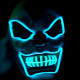 New Clown El Cold Light Glowing LED Fluorescent Mask Halloween Tricky Scary Spoof Horror Glowing Props -  Red