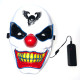 New Clown El Cold Light Glowing LED Fluorescent Mask Halloween Tricky Scary Spoof Horror Glowing Props -  Red