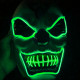 New Clown El Cold Light Glowing LED Fluorescent Mask Halloween Tricky Scary Spoof Horror Glowing Props -  Red