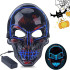 Halloween LED Mask Fluorescent Glowing Mask Cold Light Mask Party EL Mask Light Up Masks Glow In Dark -  Red