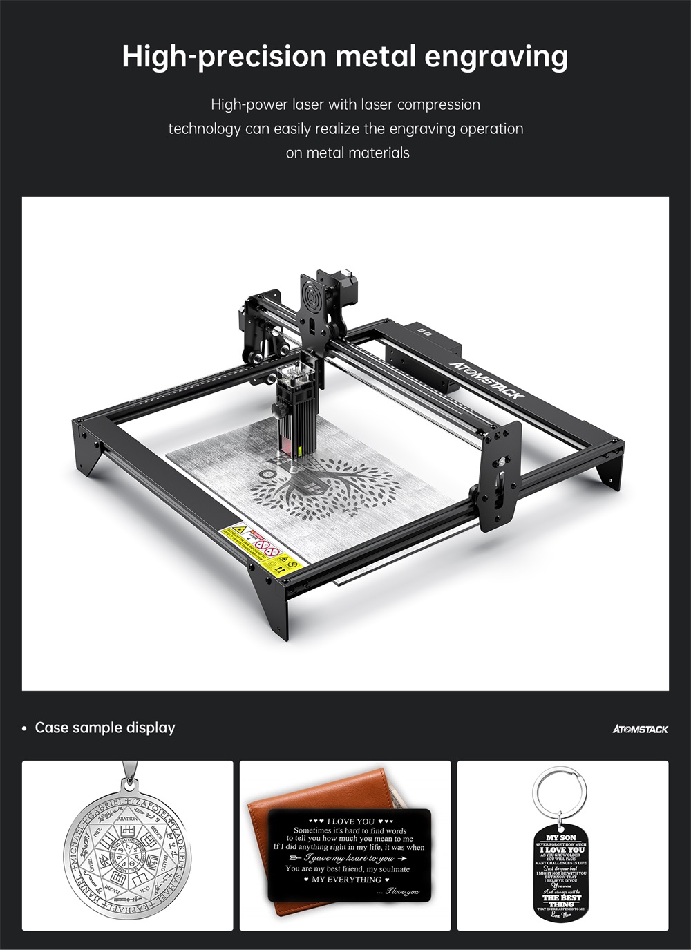 ATOMSTACK A5 M40 Laser Engraving Machine Wood Cutting Upgraded Design Desktop DIY Laser Engraver Design Support For Windows/MAC Ultra-Fine Laser Focal Area
