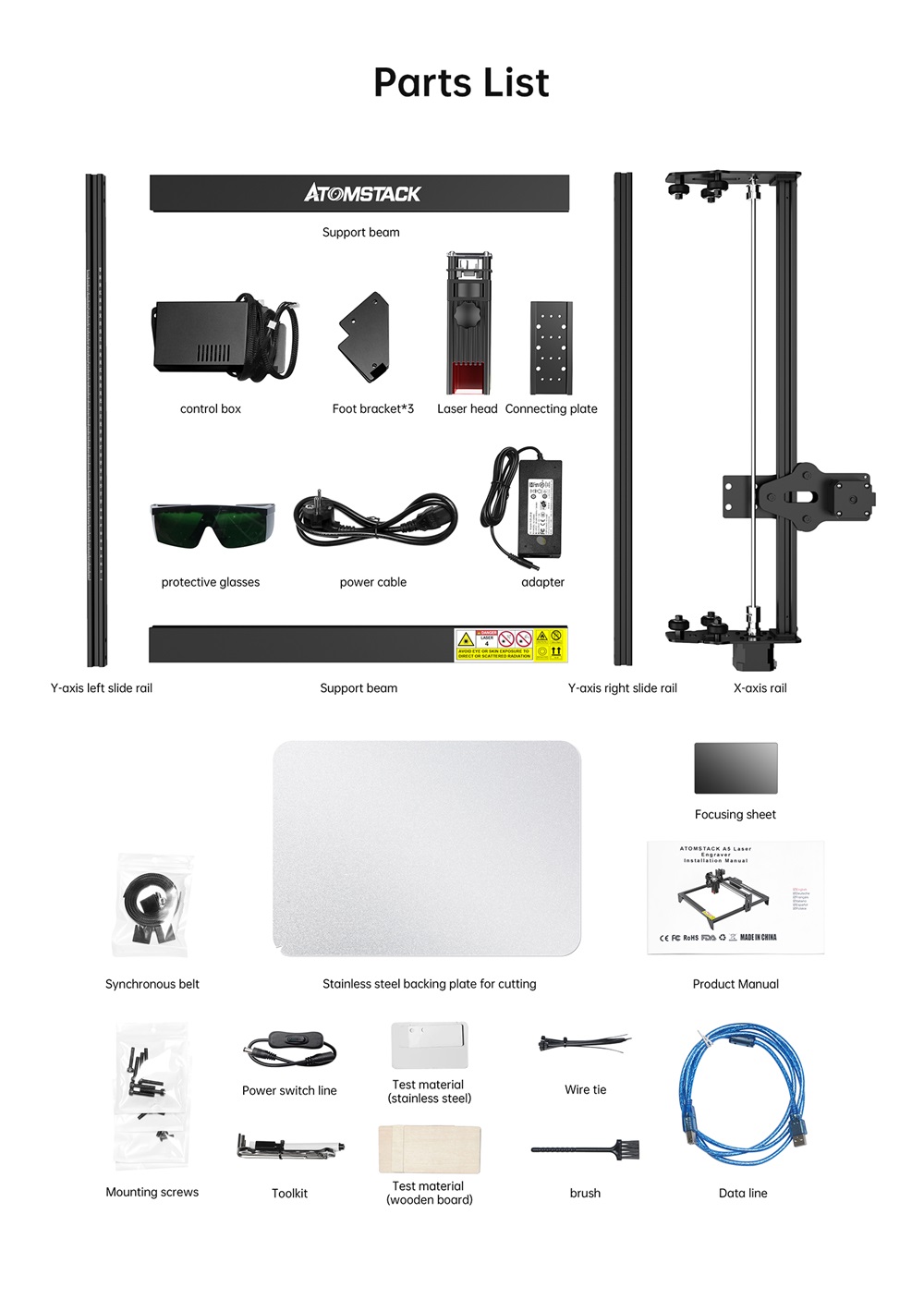 ATOMSTACK A5 M40 Laser Engraving Machine Wood Cutting Upgraded Design Desktop DIY Laser Engraver Design Support For Windows/MAC Ultra-Fine Laser Focal Area