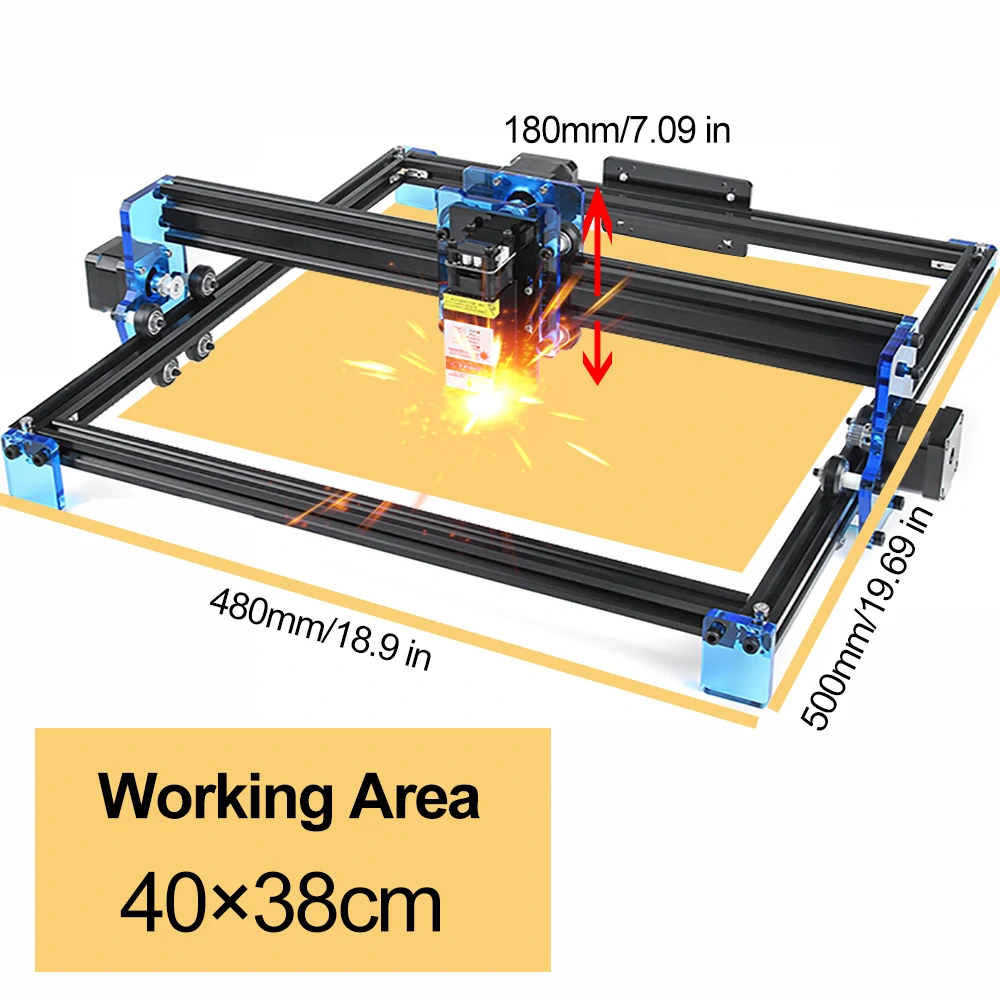 Fan’ensheng Laser Engraving Machine 400mm*380mm Engrave Area Frame Cutter Printer Engraver Metal Wood Stainless Steel Carving