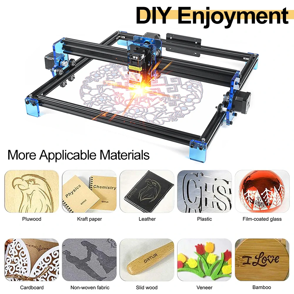 Fan’ensheng Laser Engraving Machine 400mm*380mm Engrave Area Frame Cutter Printer Engraver Metal Wood Stainless Steel Carving