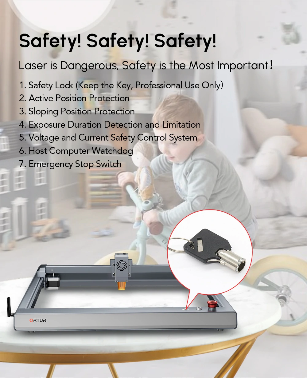 ORTUR Laser Master 3 LU2-10A Laser Engraver 10W Output Power 0.05 * 0.1mm Compressed Spot Laser Cutting Machine Add App Offline Control High Power Laser Engraver for Wood and Metal