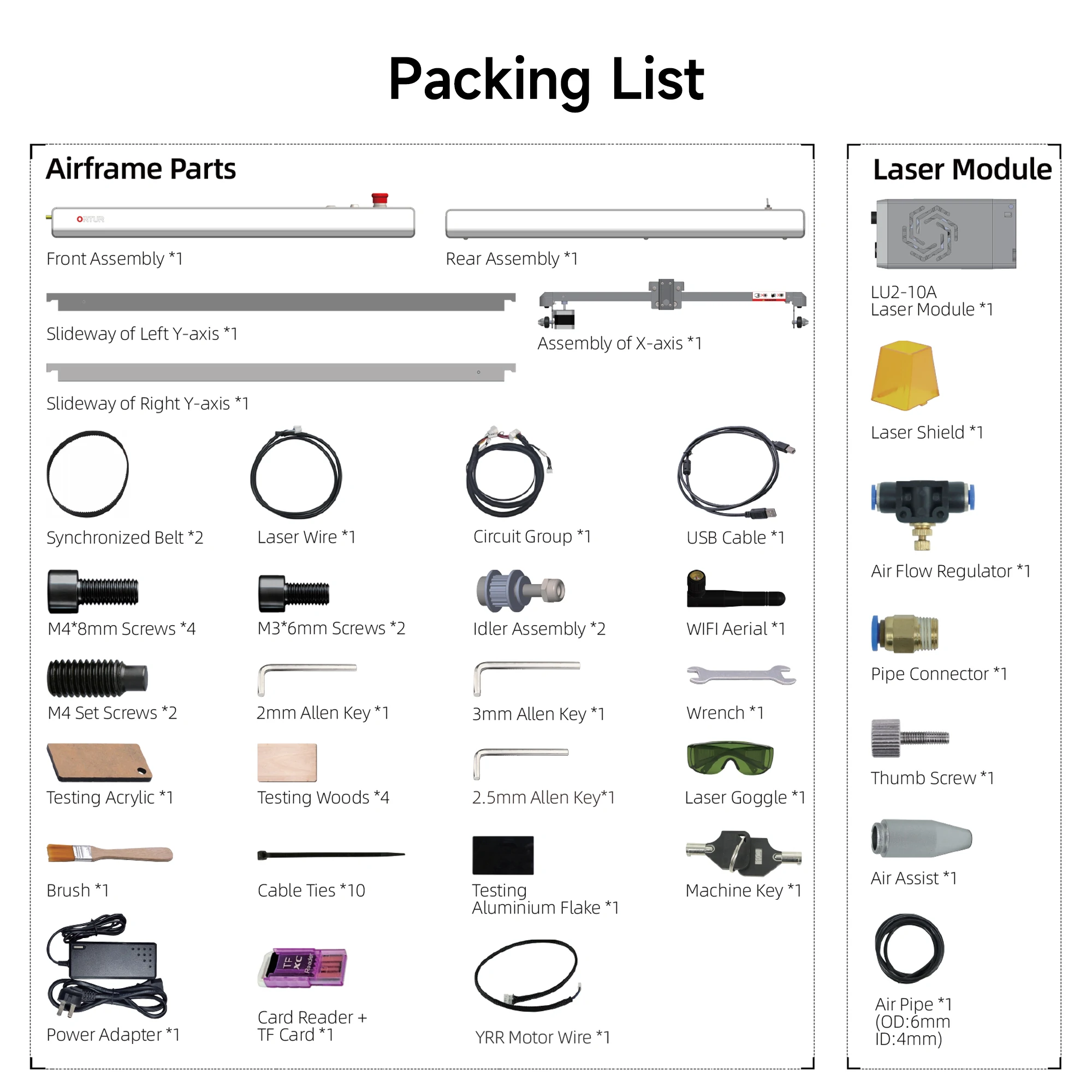 ORTUR Laser Master 3 LU2-10A Laser Engraver 10W Output Power 0.05 * 0.1mm Compressed Spot Laser Cutting Machine Add App Offline Control High Power Laser Engraver for Wood and Metal
