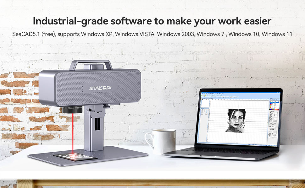 ATOMSTACK M4 Fiber Laser Engraver 12000mm/S Ultra-fast Marking Speed Portable Desktop/Handheld 2-in-1 High-Precision Industrial Grade Marking Machine