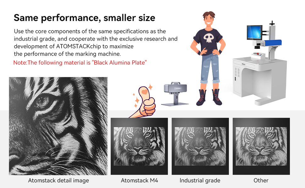 ATOMSTACK M4 Fiber Laser Engraver 12000mm/S Ultra-fast Marking Speed Portable Desktop/Handheld 2-in-1 High-Precision Industrial Grade Marking Machine