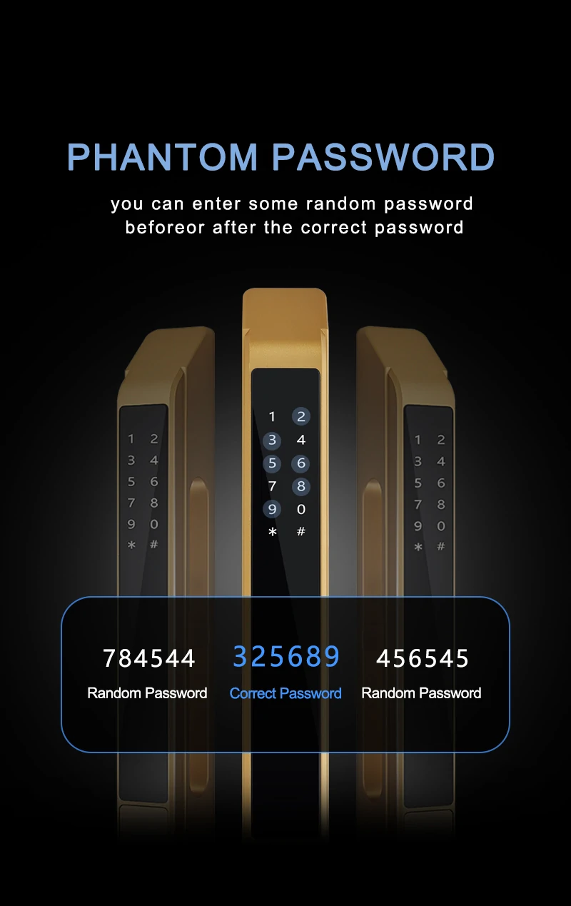 WF-021D Fully Automatic Unlocked Home Apartment Office Smart Fingerprint Digital Aluminum Door Lock Hidden Fingerprint Design