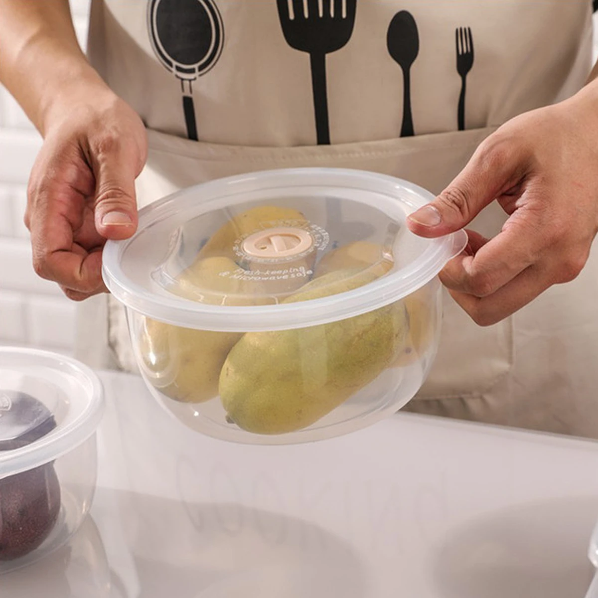 Bakeey 4 PCS Storage Box Miscellaneous Grain Storage Plastic Sealed Box Refrigerator Freshness Box