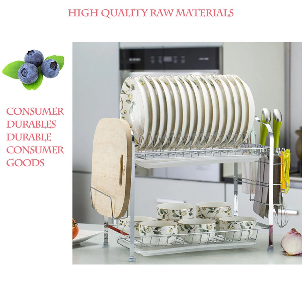 Double-layer Shelf Drained Shelf Tableware Shelf Dish Drying Rack Organizer