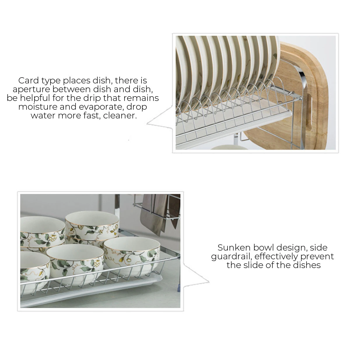 Double-layer Shelf Drained Shelf Tableware Shelf Dish Drying Rack Organizer