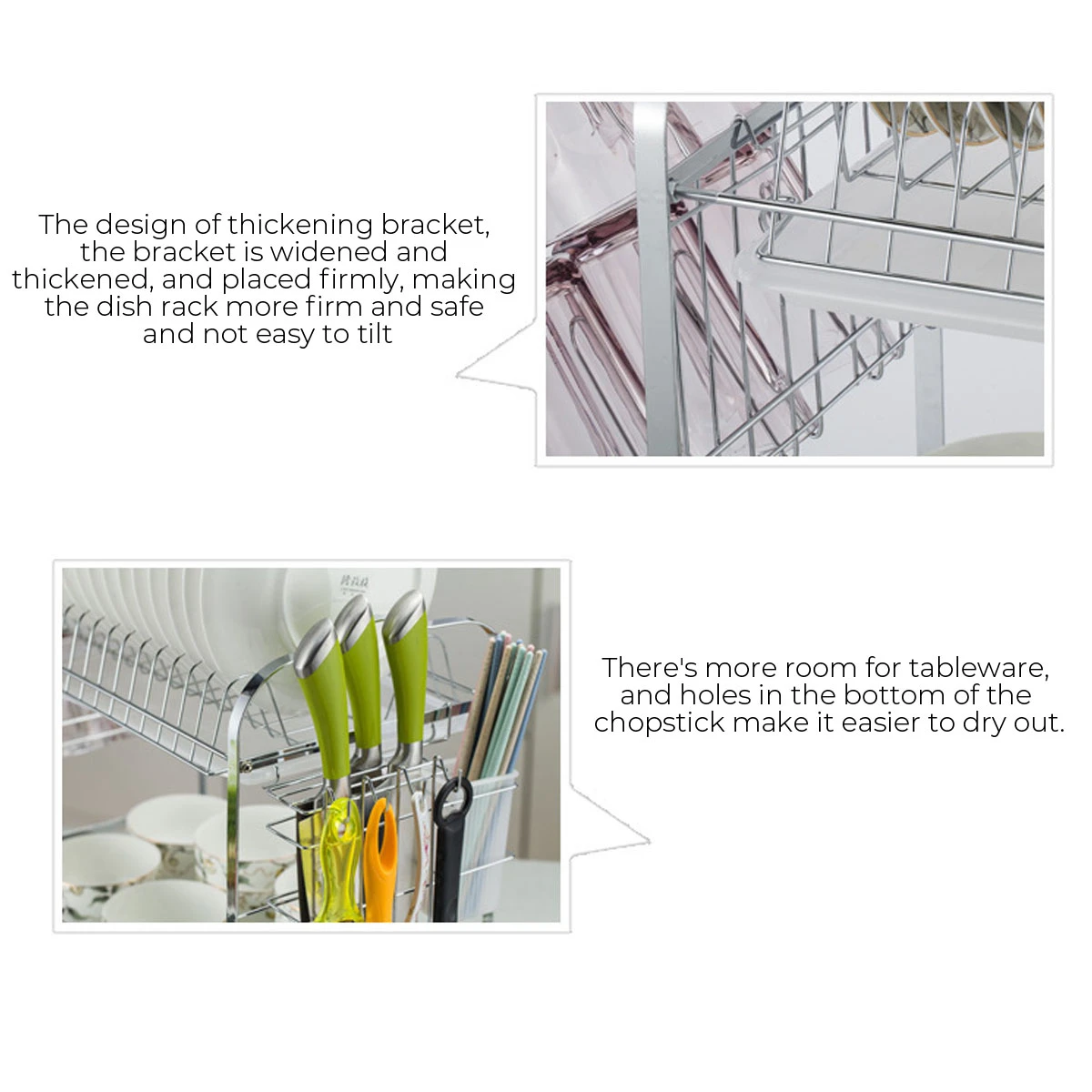 Double-layer Shelf Drained Shelf Tableware Shelf Dish Drying Rack Organizer