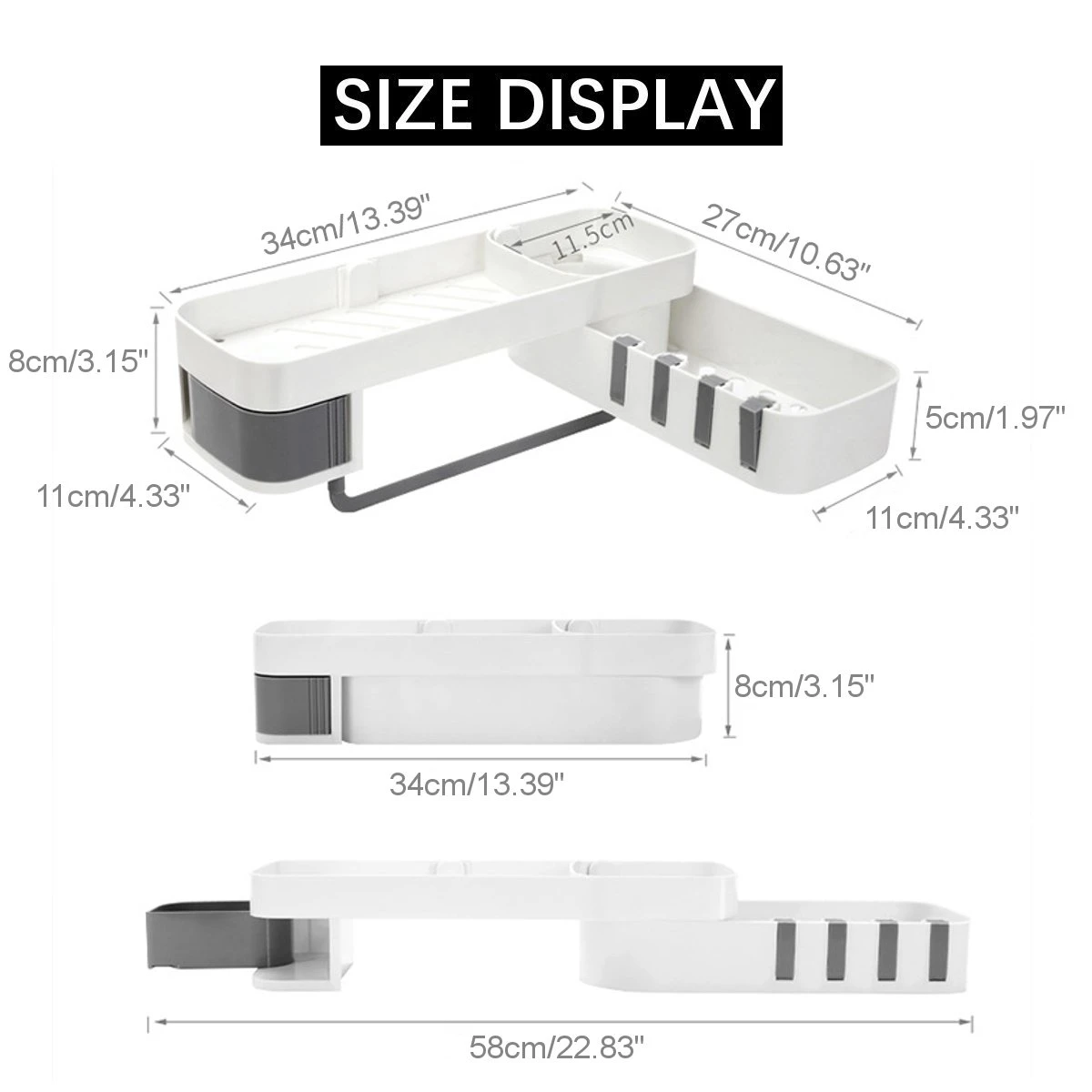 Bakeey Kitchen Storage Hollow Drain Toilet Storage Rack Bathroom Rack Seamless Rotating Shelf Wash Rack 180° Rotatable ABS