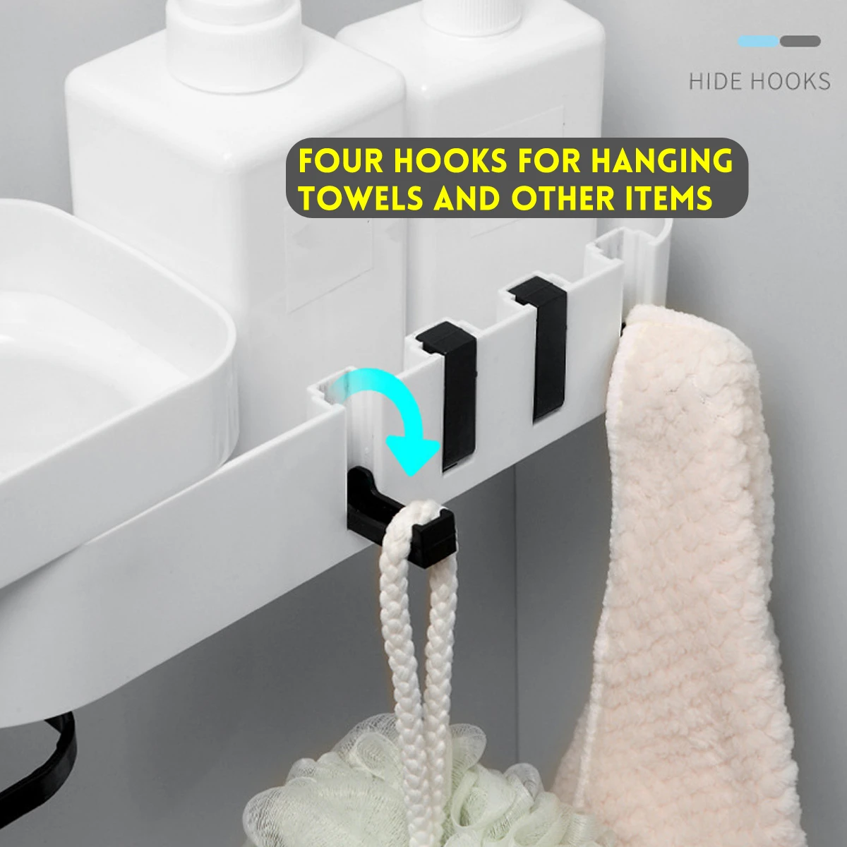 Bakeey Kitchen Storage Hollow Drain Toilet Storage Rack Bathroom Rack Seamless Rotating Shelf Wash Rack 180° Rotatable ABS