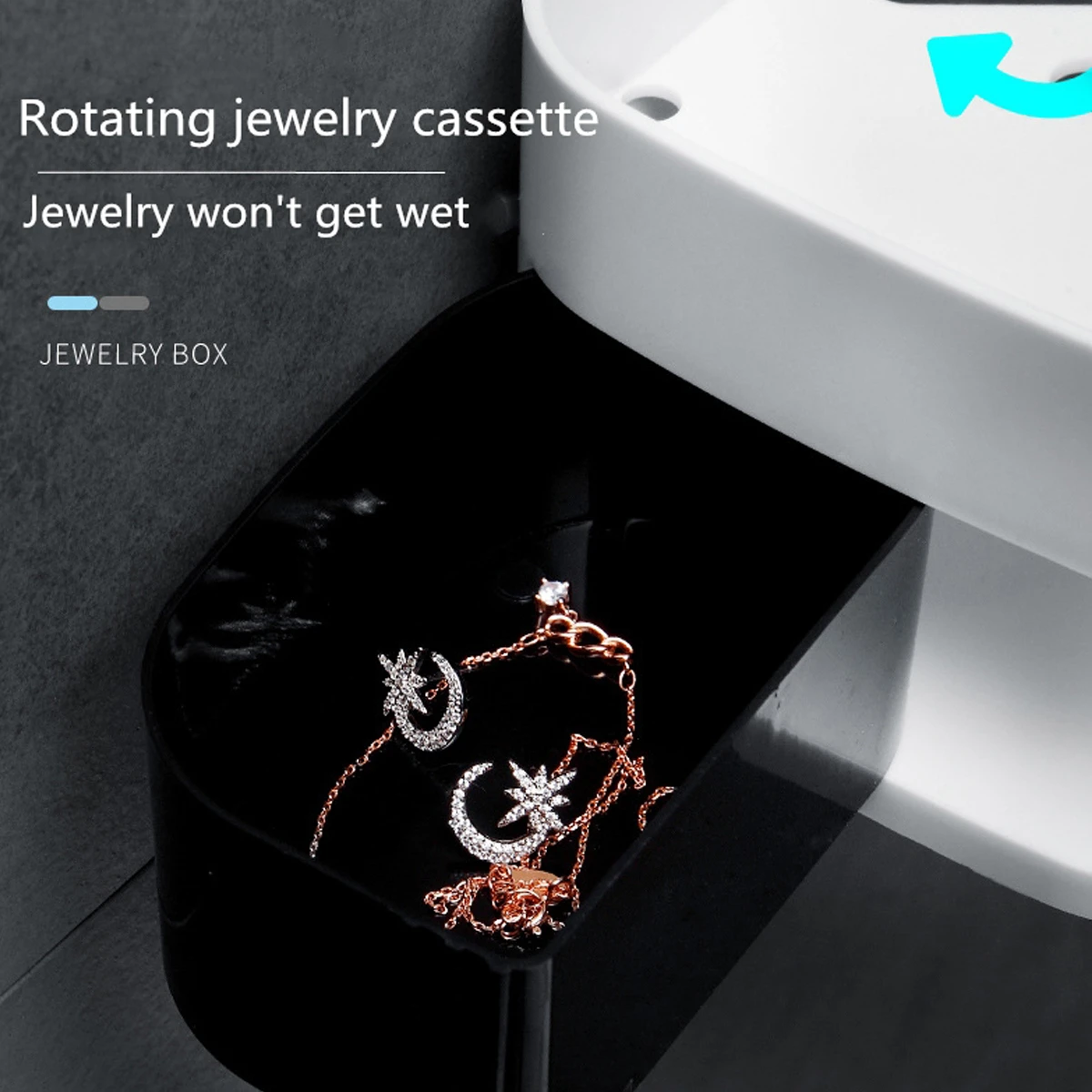 Bakeey Kitchen Storage Hollow Drain Toilet Storage Rack Bathroom Rack Seamless Rotating Shelf Wash Rack 180° Rotatable ABS