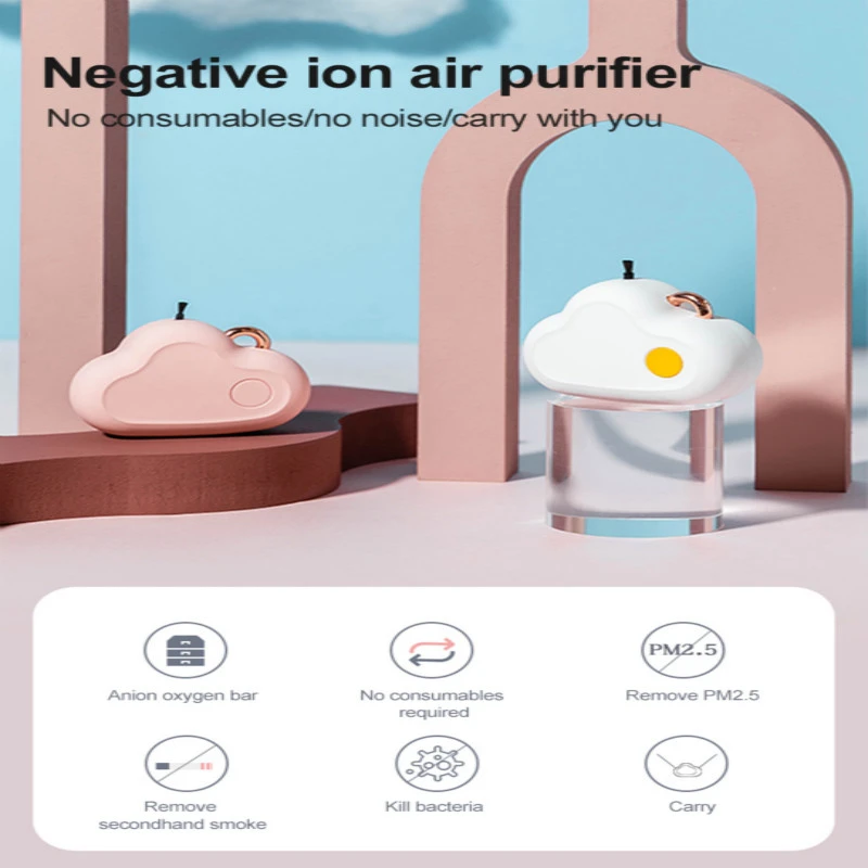 Bakeey Portable Personal Hanging Neck Air Purifier Wearable Negative Ion Generator PM2.5 Formaldehyde Removal Filters