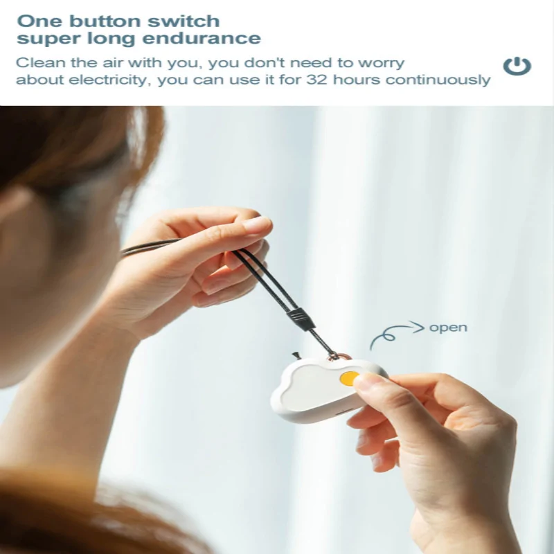 Bakeey Portable Personal Hanging Neck Air Purifier Wearable Negative Ion Generator PM2.5 Formaldehyde Removal Filters