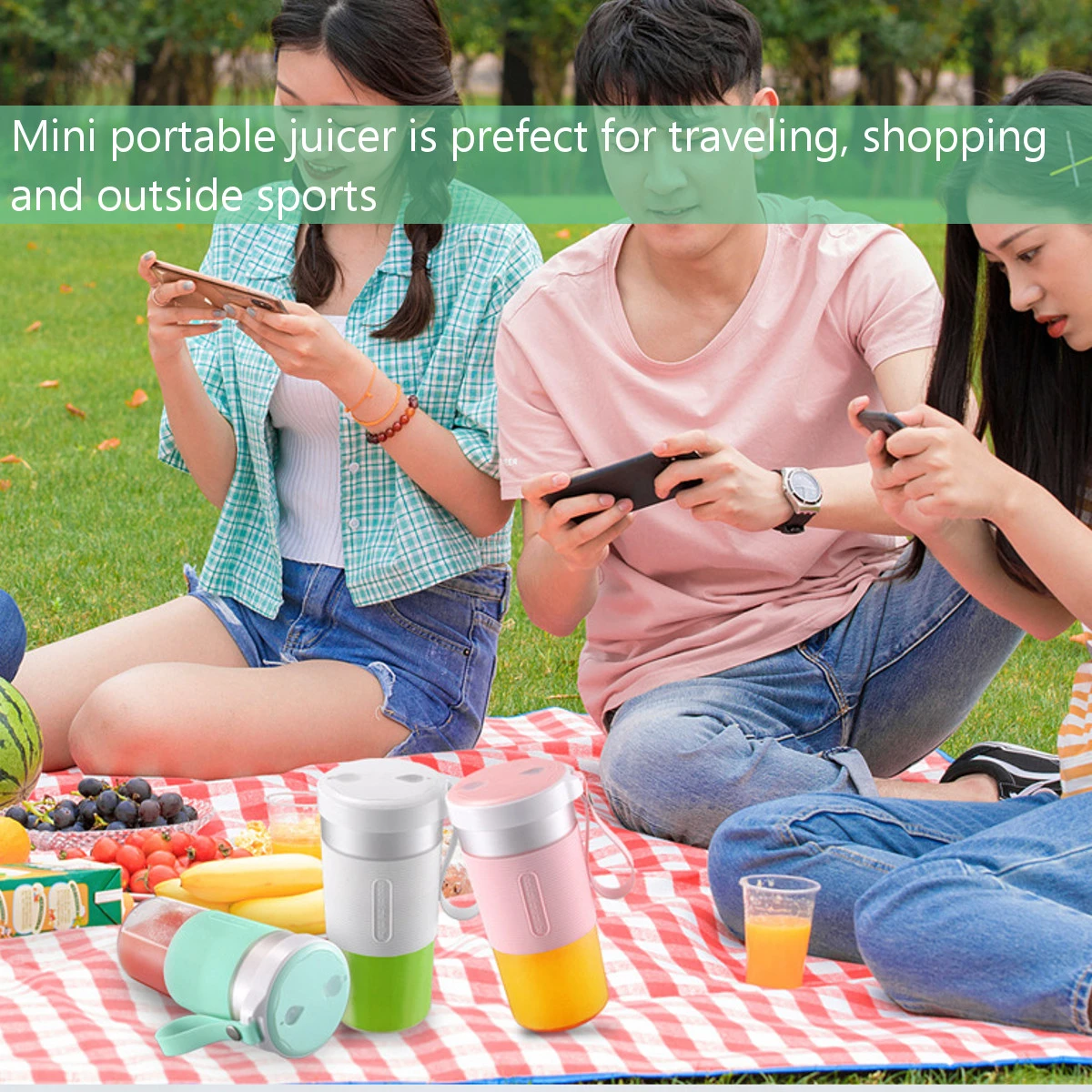 Bakeey 300ML Portable Blender Personal Mini Size Blender USB Rechargeable Juicer Cup 22000Rpm