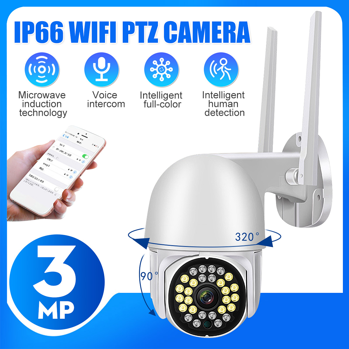 Bakeey 1080P HD Smart WiFi IP Camera Wireless Night Vision Two Way Voice Call Smart Camera Security Camera