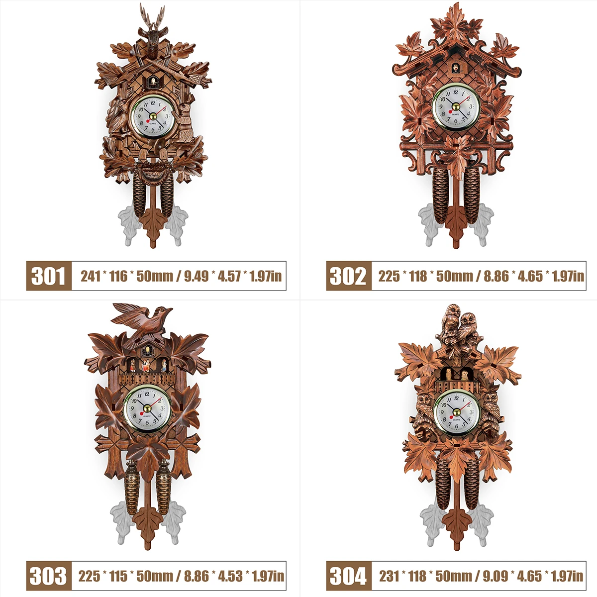 Wall Clocks Cuckoo Pendulum Watch Art Craft Home Decoration Hanging Wood Watches