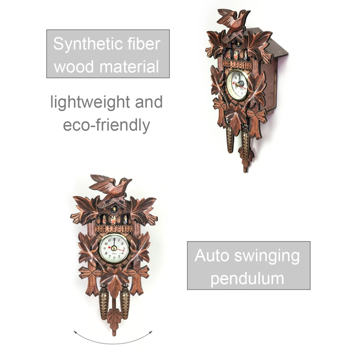 Wall Clocks Cuckoo Pendulum Watch Art Craft Home Decoration Hanging Wood Watches