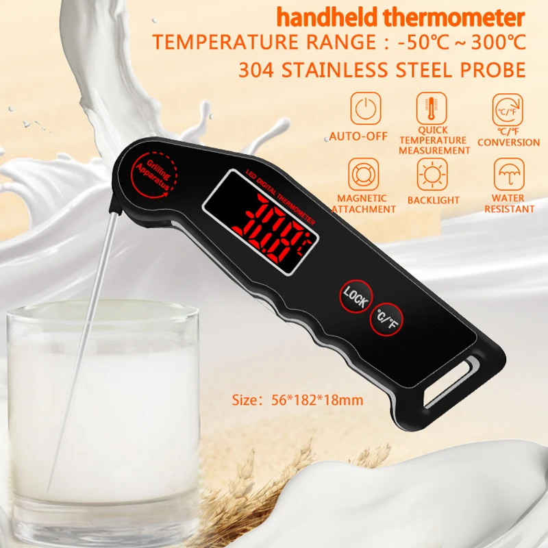 Bakeey LED Meat Thermometer Digital Thermometer Fast Reading in 3 Seconds with Backlight and Calibration For Kitchen