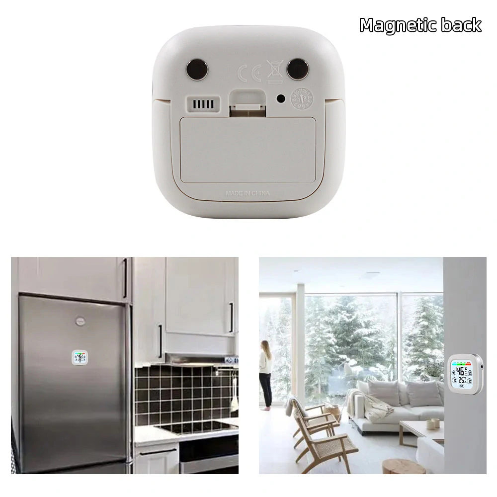 Digital Hygrometer Thermometer Indoor Temperature Humidity Meter Sensor 24H Data Record LCD Display Magnetic Adsorption with Trend Backlight Weather Station