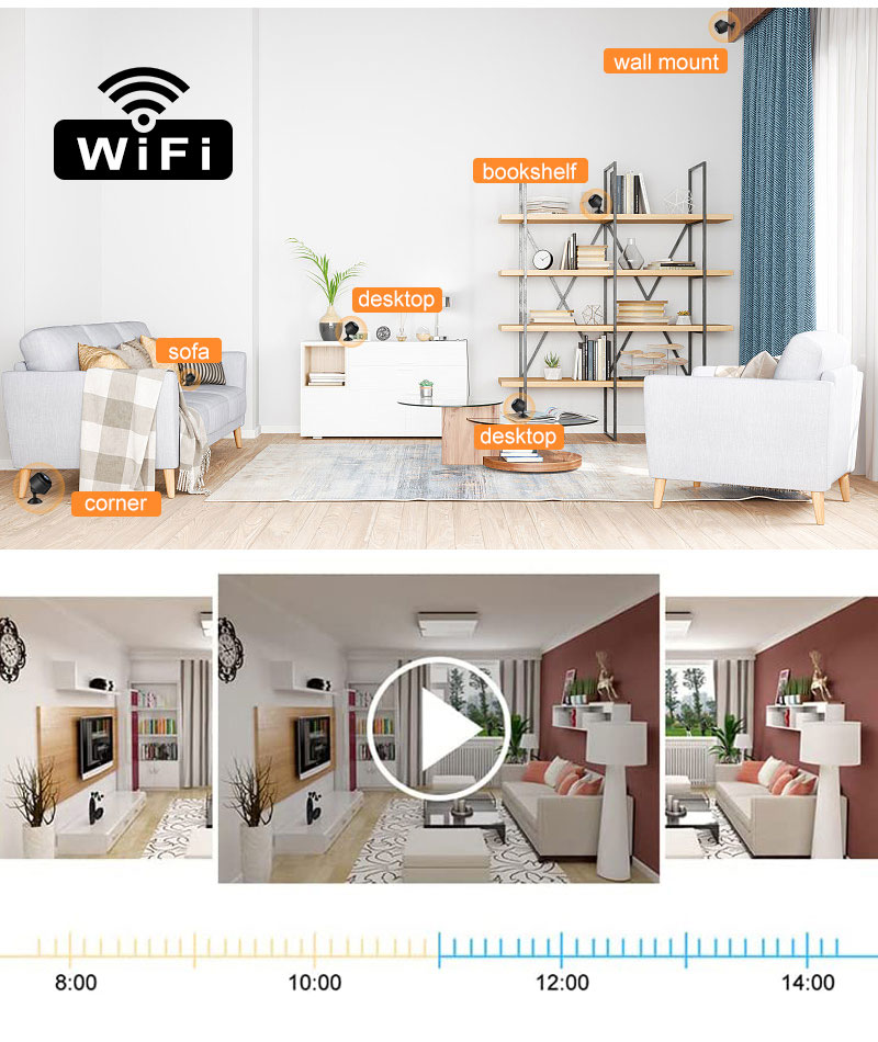 A9 Upgraded 1080P HD Mini Wireless WIFI IP Camera DVR Motion Detection Night Vision Sound Detection for Home Security