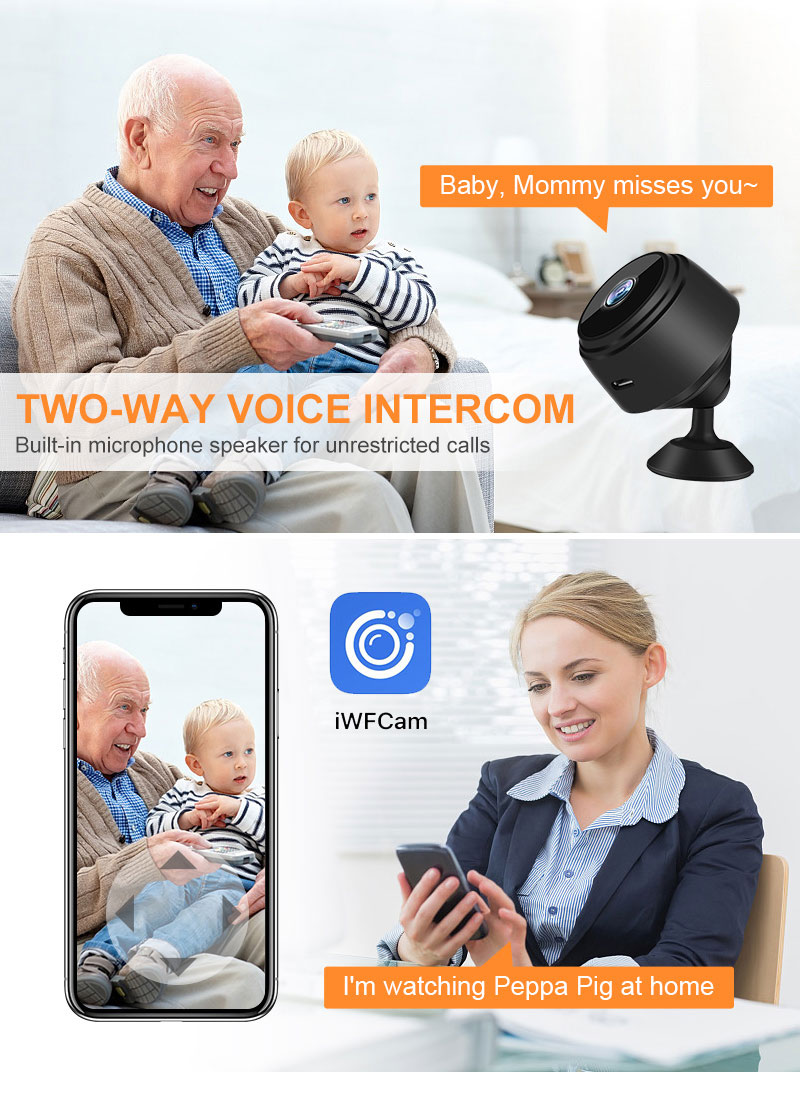 A9 Upgraded 1080P HD Mini Wireless WIFI IP Camera DVR Motion Detection Night Vision Sound Detection for Home Security