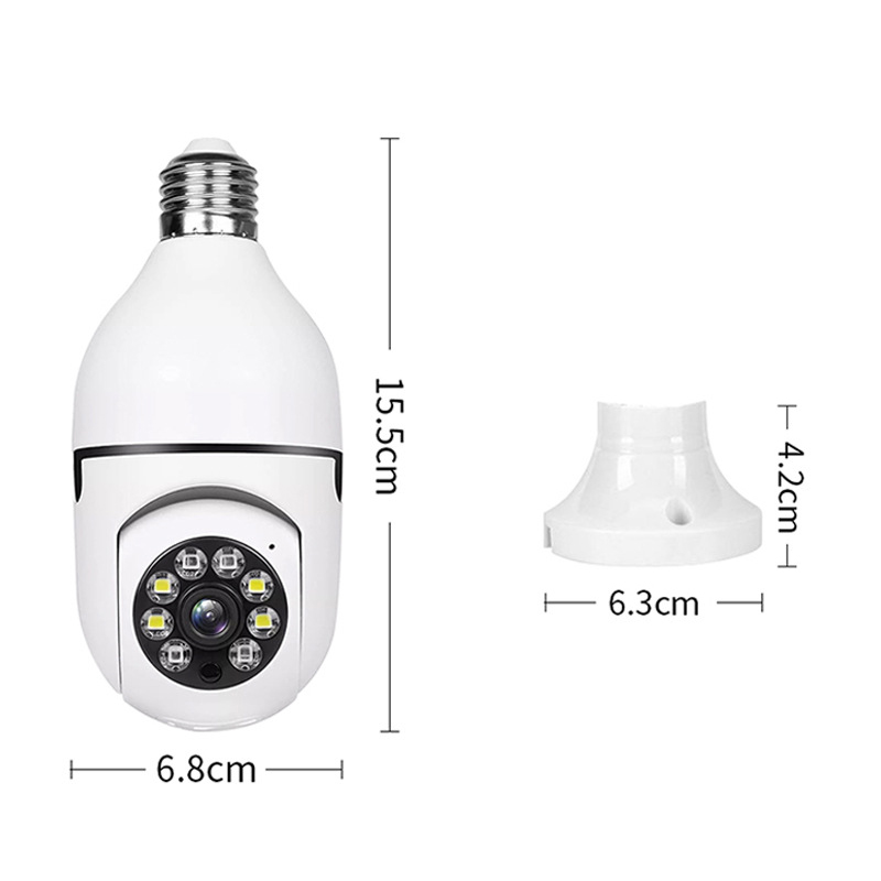 E27 Bulb WiFi Surveillance Camera Wireless Night Vision Auto Human Tracking Cam Home Panoramic Security Protection Monitor Camera