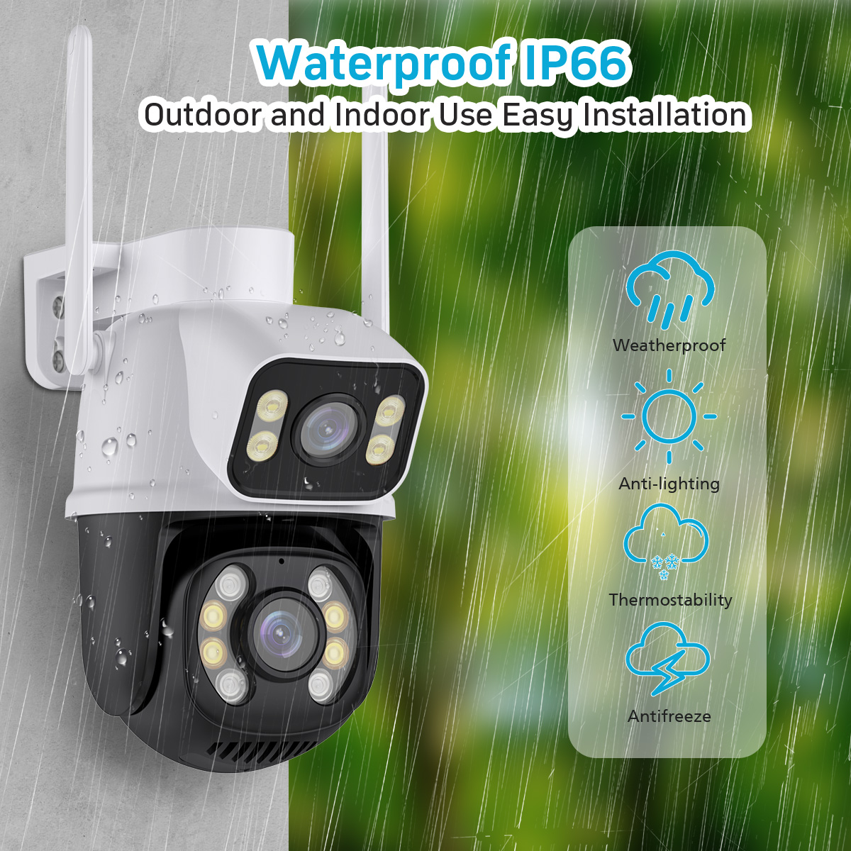 3MP+3MP WiFi IP Camera 4K 6MP Wireless Security Surveillance Cameras NETIP Onvif Human Detection Home Outdoor CCTV IP Camera Dual Lens Auto Tracking
