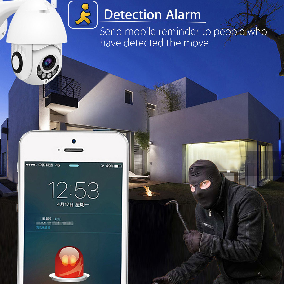 Outdoor 1080P HD PTZ Speed Dome IP Camera Pan Tilt IR WiFi Security Camera Night Vision Waterproof