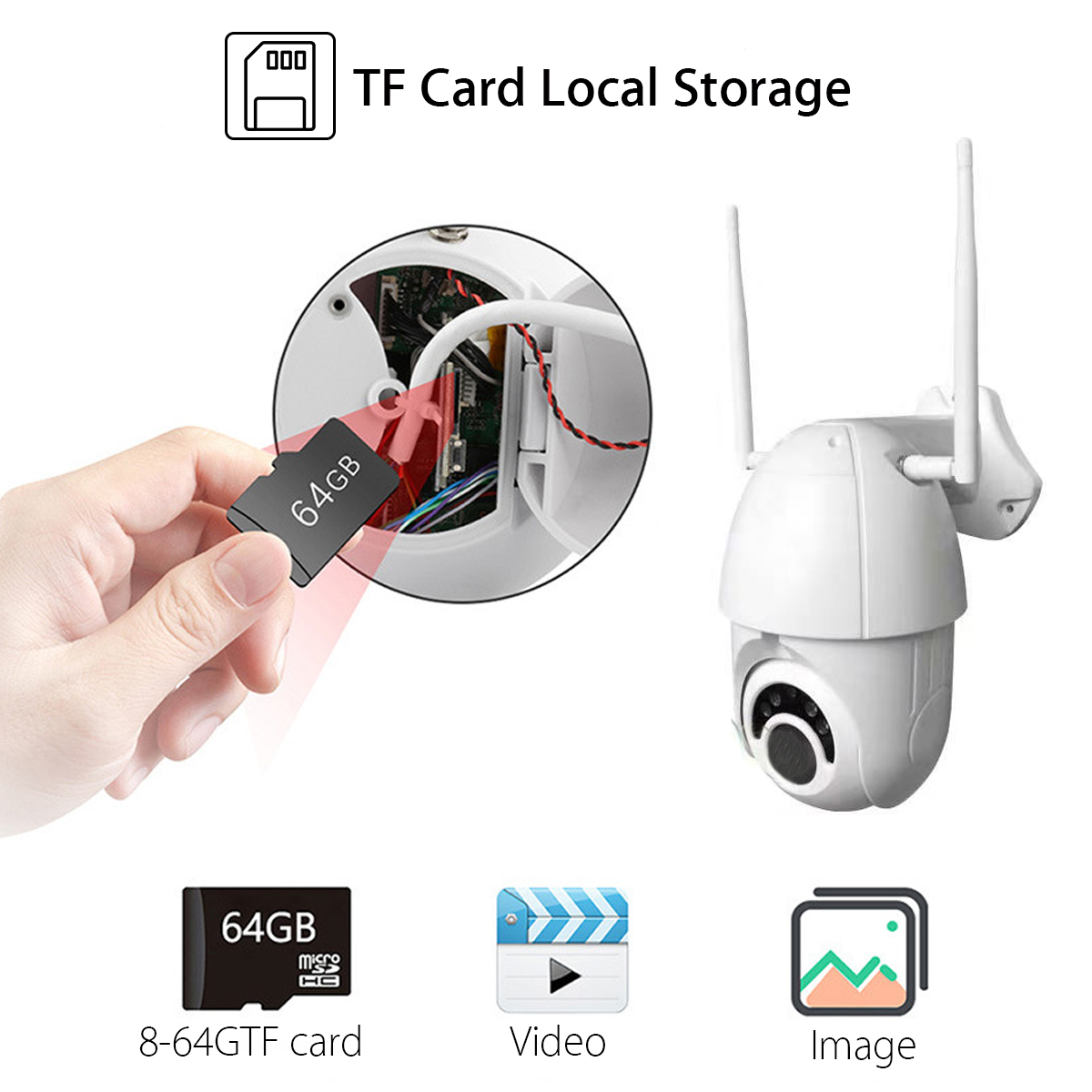 Outdoor 1080P HD PTZ Speed Dome IP Camera Pan Tilt IR WiFi Security Camera Night Vision Waterproof