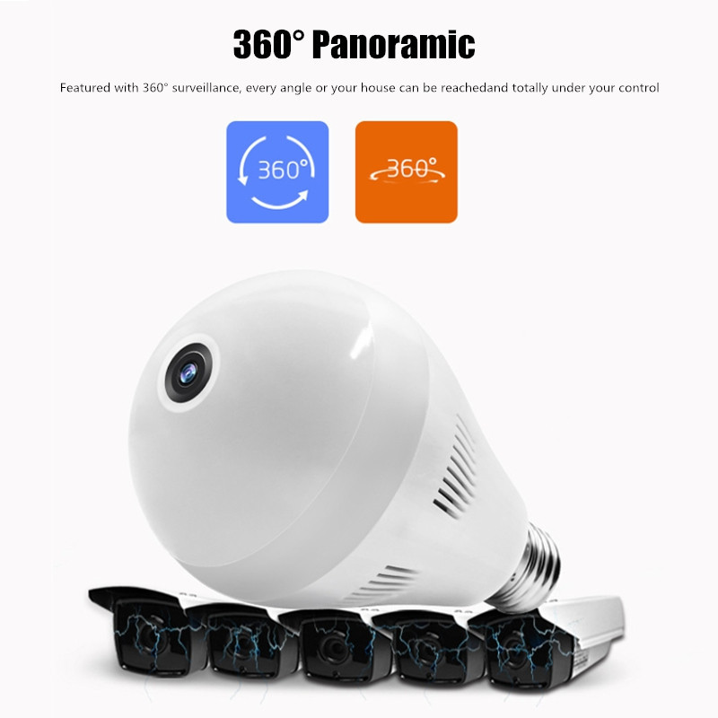 E27 VR Bulb Camera 360 Degree Panoramic wifi Hidden Camera White Light Bulb E27 VR Bulb Camera 360 Degree Panoramic wifi Hidden Camera White Light Bulb