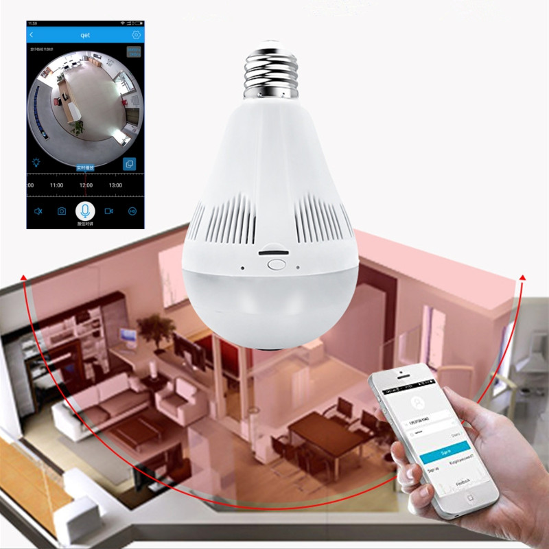 E27 VR Bulb Camera 360 Degree Panoramic wifi Hidden Camera White Light Bulb E27 VR Bulb Camera 360 Degree Panoramic wifi Hidden Camera White Light Bulb