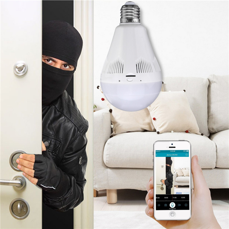 E27 VR Bulb Camera 360 Degree Panoramic wifi Hidden Camera White Light Bulb E27 VR Bulb Camera 360 Degree Panoramic wifi Hidden Camera White Light Bulb