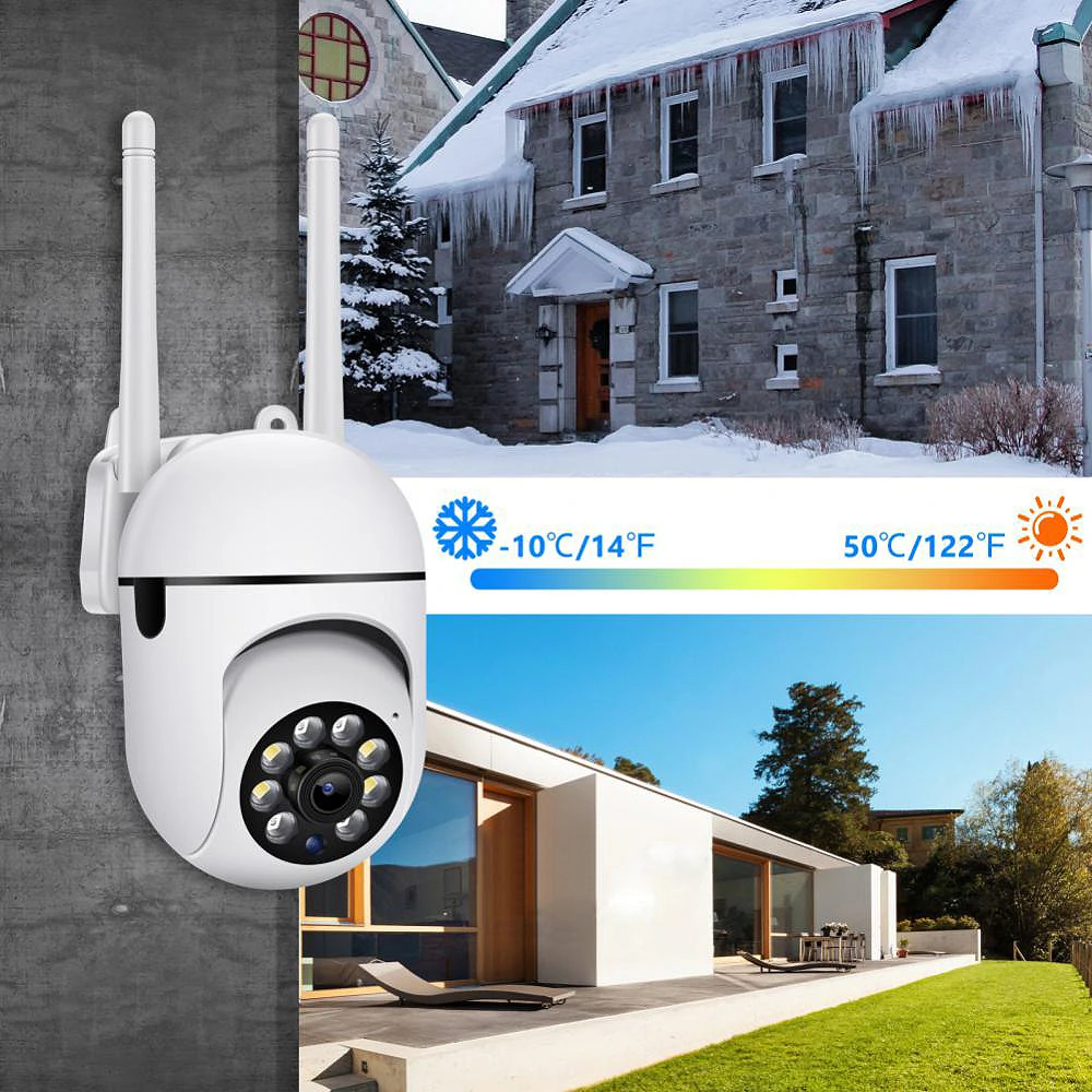 2.4G+5G WiFi IP Camera Outdoor Wireless Surveillance Security Video Cam Night Vision Motion Detection Alarm APP Push Notifications Two-way Audio CCTV Camera