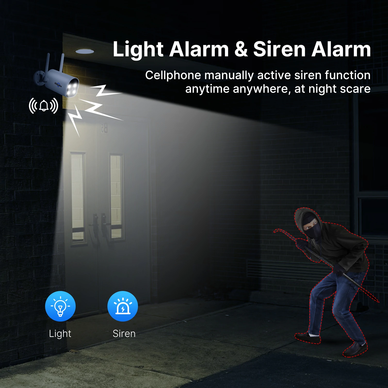 Hiseeu 2K HD Wireless 3-Cam Kits Solar Battery Powered Wireless Security Camera System Spotlight Color Night Vision 2-Way Audio PIR Wall Mount Waterproof for Home Secuirty