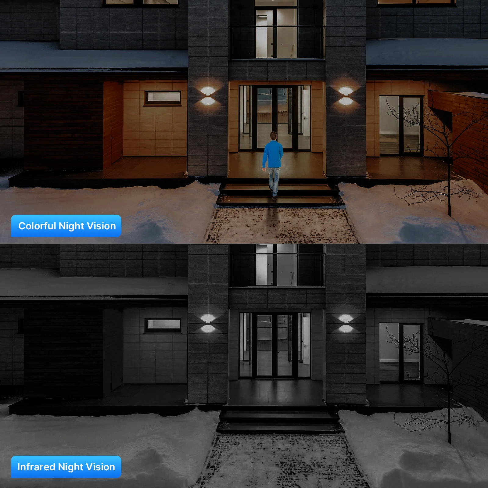 Hiseeu 2K HD Wireless 3-Cam Kits Solar Battery Powered Wireless Security Camera System Spotlight Color Night Vision 2-Way Audio PIR Wall Mount Waterproof for Home Secuirty