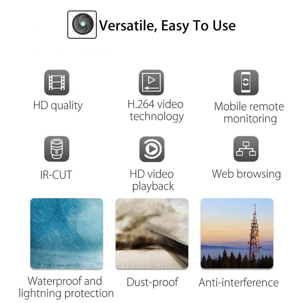 Outdoor 1080P HD PTZ Speed Dome IP Camera Pan Tilt IR WiFi Security Camera Night Vision Waterproof