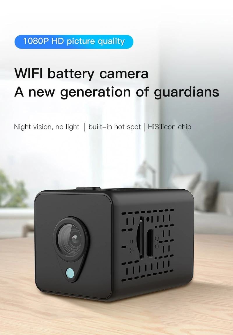X8S 1080P HD WIFI Mini Battery Camera Home Security Surveillance Camera Night Vision Mobile Alarm Camera